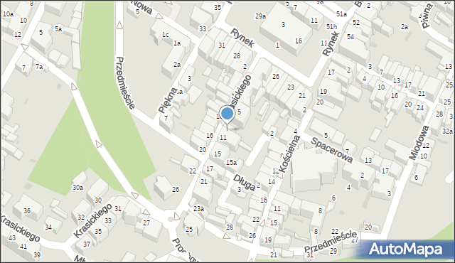 Dzierżoniów, Krasickiego Ignacego, bp., 9, mapa Dzierżoniów