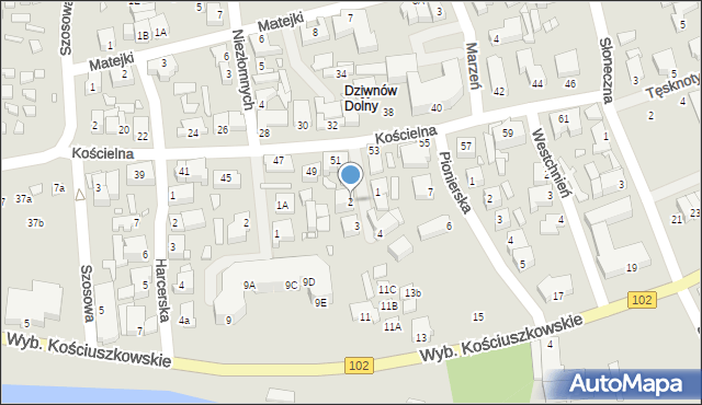 Dziwnów, Krzywa, 2, mapa Dziwnów