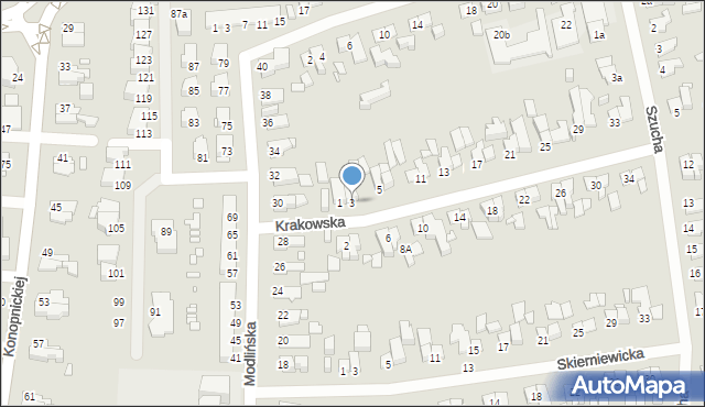 Elbląg, Krakowska, 3, mapa Elbląga