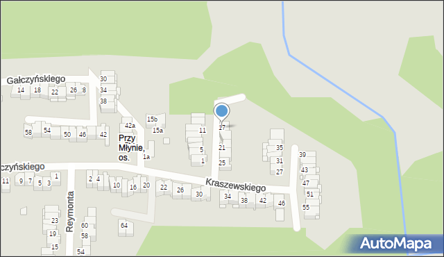 Elbląg, Kraszewskiego Józefa Ignacego, 17, mapa Elbląga