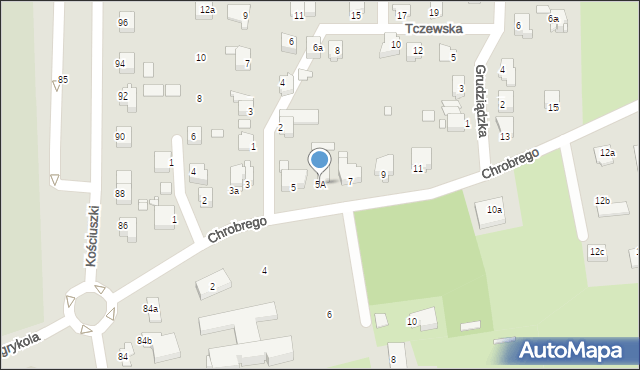 Elbląg, Króla Bolesława Chrobrego, 5A, mapa Elbląga