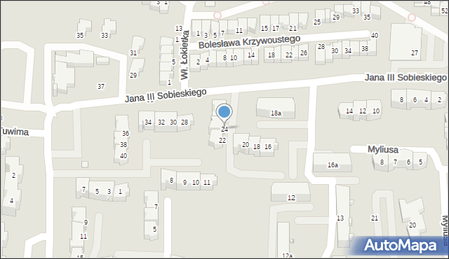 Elbląg, Króla Jana III Sobieskiego, 24, mapa Elbląga