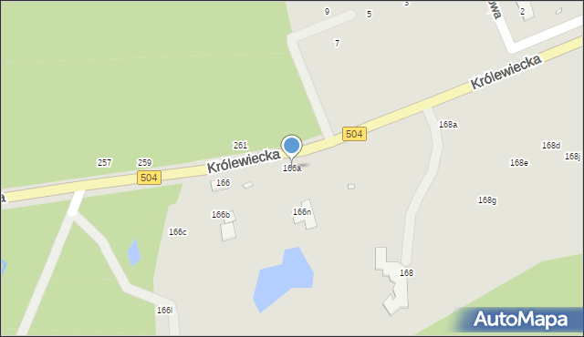 Elbląg, Królewiecka, 166a, mapa Elbląga
