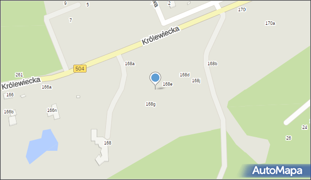 Elbląg, Królewiecka, 168f, mapa Elbląga