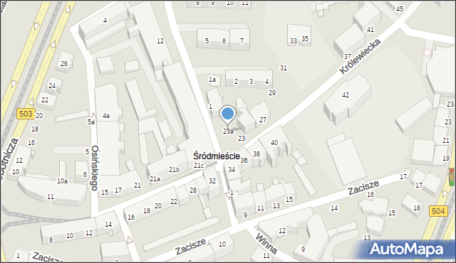 Elbląg, Królewiecka, 23a, mapa Elbląga