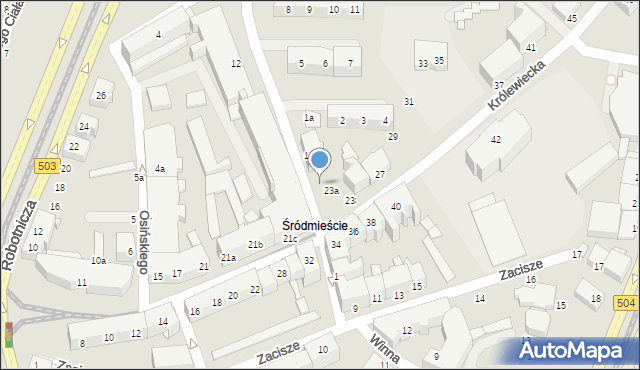 Elbląg, Królewiecka, 23b, mapa Elbląga