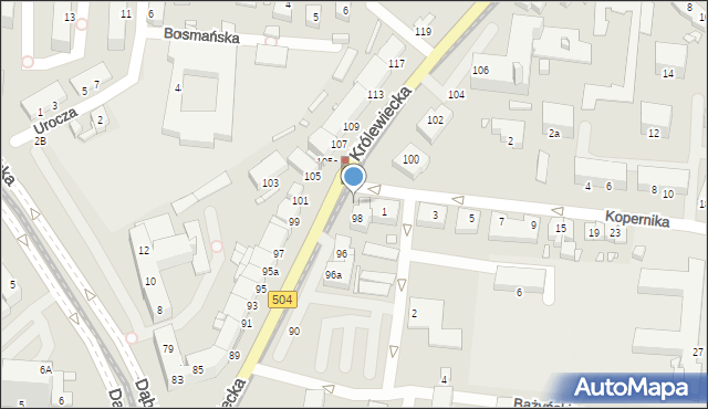 Elbląg, Królewiecka, 98B, mapa Elbląga