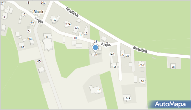 Emów, Kręta, 12, mapa Emów