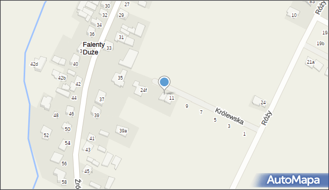 Falenty Duże, Królewska, 13, mapa Falenty Duże