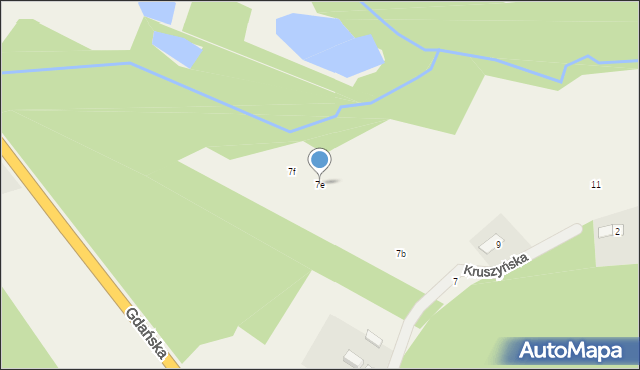 Fletnowo, Kruszyńska, 7e, mapa Fletnowo