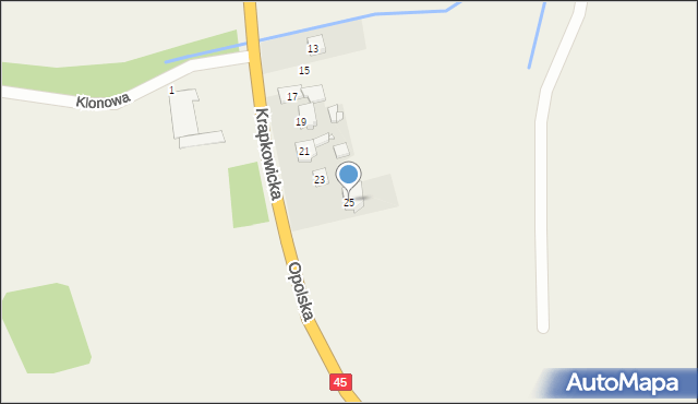 Folwark, Krapkowicka, 25, mapa Folwark
