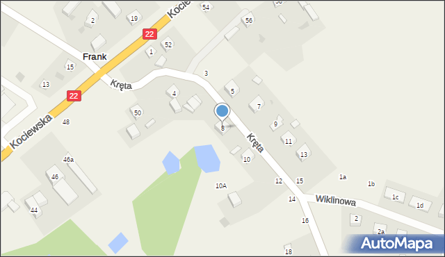 Frank, Kręta, 8, mapa Frank