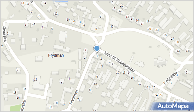 Frydman, Króla Jana III Sobieskiego, 1, mapa Frydman