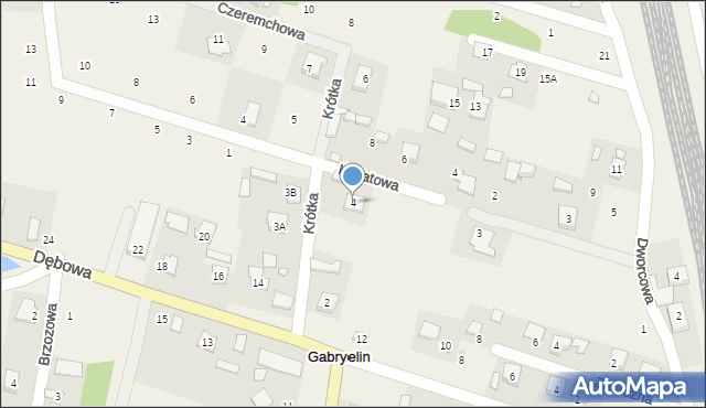 Gabryelin, Krótka, 4, mapa Gabryelin