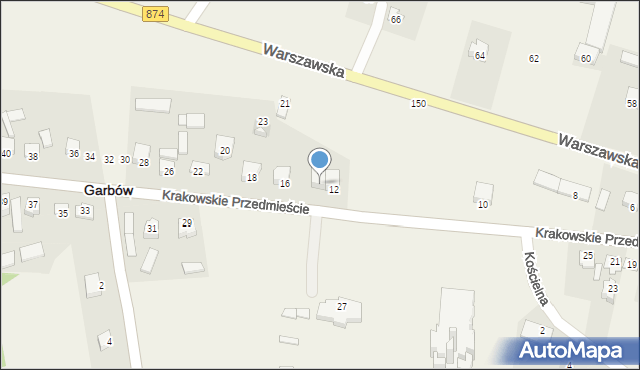 Garbów, Krakowskie Przedmieście, 14, mapa Garbów