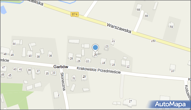 Garbów, Krakowskie Przedmieście, 20, mapa Garbów
