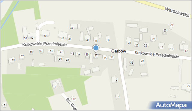 Garbów, Krakowskie Przedmieście, 37, mapa Garbów