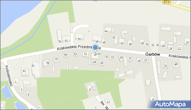 Garbów, Krakowskie Przedmieście, 47, mapa Garbów
