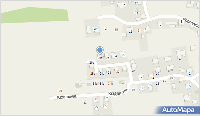 Garlica Murowana, Krzemowa, 26a, mapa Garlica Murowana