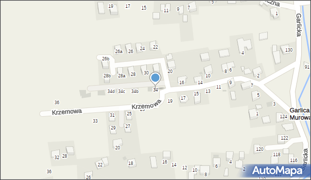 Garlica Murowana, Krzemowa, 34, mapa Garlica Murowana
