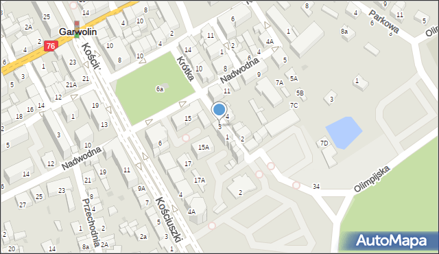 Garwolin, Krótka, 3, mapa Garwolin