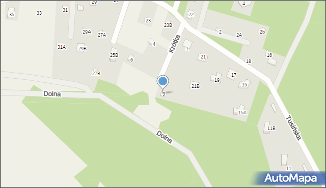 Gąsiorowo, Krótka, 3, mapa Gąsiorowo