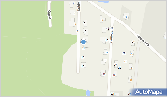 Gąski, Krótka, 11, mapa Gąski