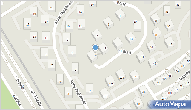 Gdańsk, Królowej Bony, 7, mapa Gdańska