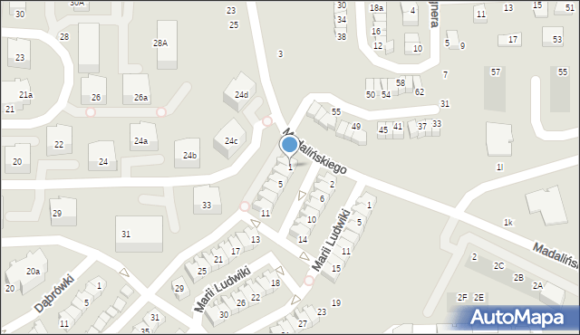 Gdańsk, Królowej Jadwigi, 1, mapa Gdańska