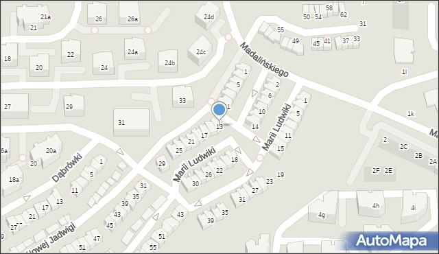 Gdańsk, Królowej Jadwigi, 13, mapa Gdańska