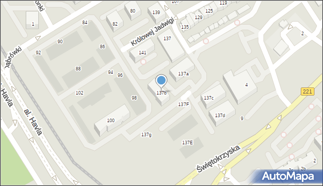 Gdańsk, Królowej Jadwigi, 137b, mapa Gdańska