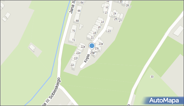 Gdańsk, Kręta, 23e, mapa Gdańska