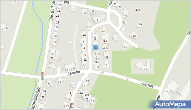 Gdańsk, Kręta, 40a, mapa Gdańska