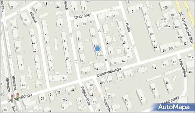 Gdańsk, Kręckiego Franciszka, 4, mapa Gdańska