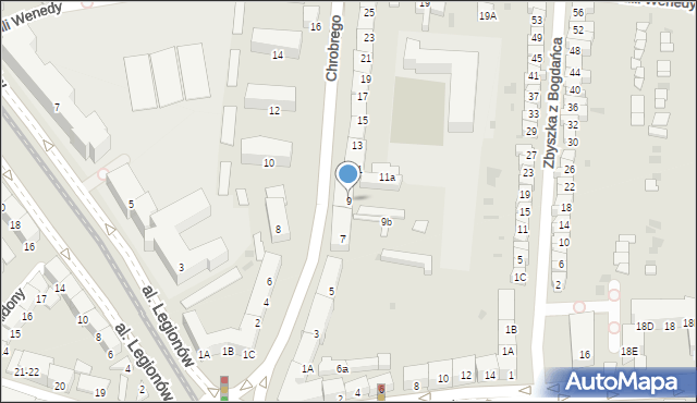 Gdańsk, Króla Bolesława Chrobrego, 9, mapa Gdańska