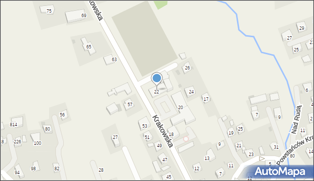 Gdów, Krakowska, 22, mapa Gdów