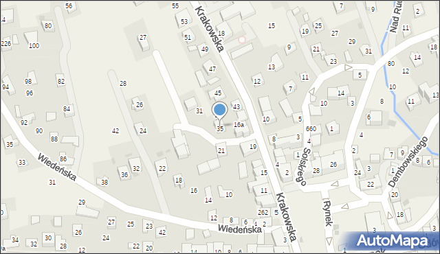 Gdów, Krakowska, 35, mapa Gdów