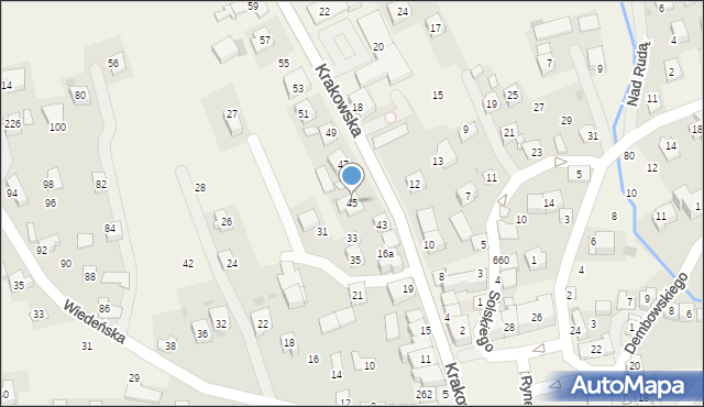 Gdów, Krakowska, 45, mapa Gdów