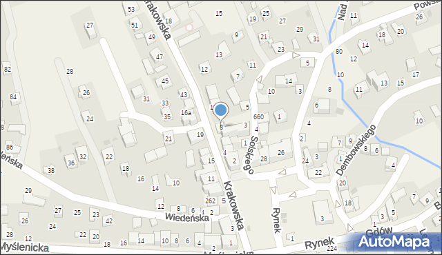 Gdów, Krakowska, 8, mapa Gdów