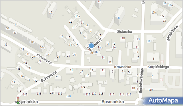 Gdynia, Krawiecka, 18, mapa Gdyni