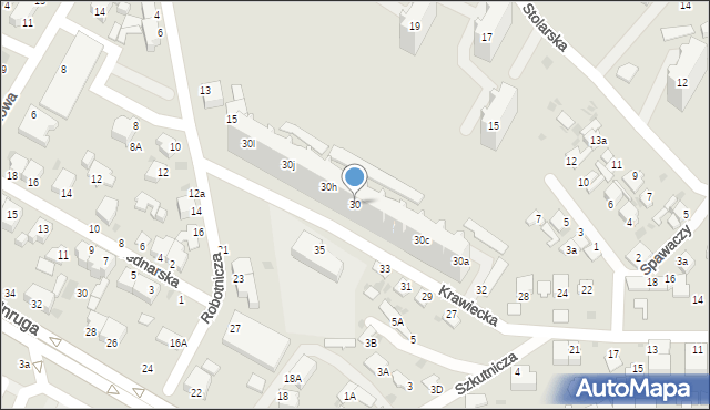 Gdynia, Krawiecka, 30, mapa Gdyni