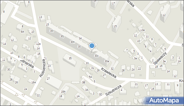 Gdynia, Krawiecka, 30d, mapa Gdyni