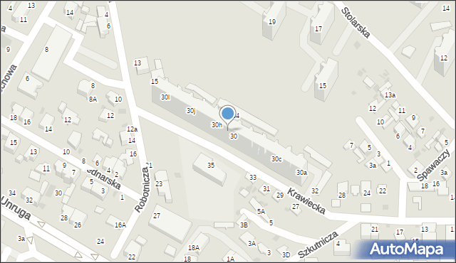 Gdynia, Krawiecka, 30g, mapa Gdyni