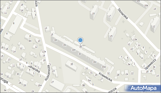 Gdynia, Krawiecka, 34, mapa Gdyni