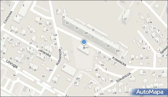 Gdynia, Krawiecka, 35, mapa Gdyni