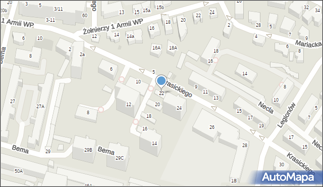 Gdynia, Krasickiego Ignacego, bp., 22, mapa Gdyni