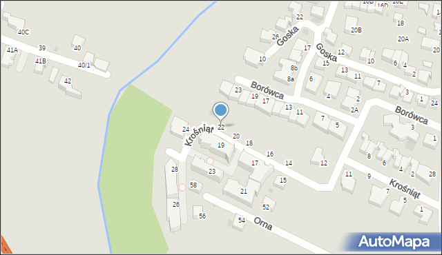 Gdynia, Krośniąt, 22, mapa Gdyni