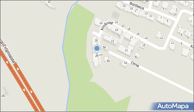 Gdynia, Krośniąt, 26, mapa Gdyni