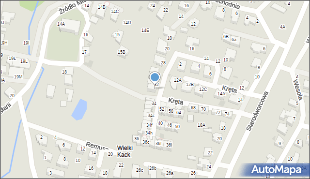 Gdynia, Kręta, 32A, mapa Gdyni