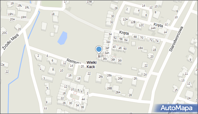 Gdynia, Kręta, 36, mapa Gdyni